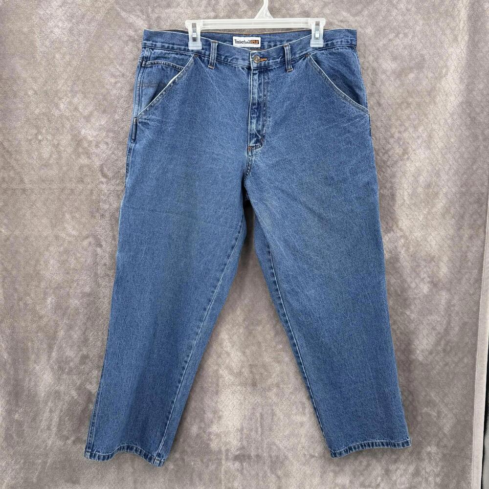 Timberland PRO Series Jeans Mens 38x29 Blue Relaxed Straight Carpenter Denim